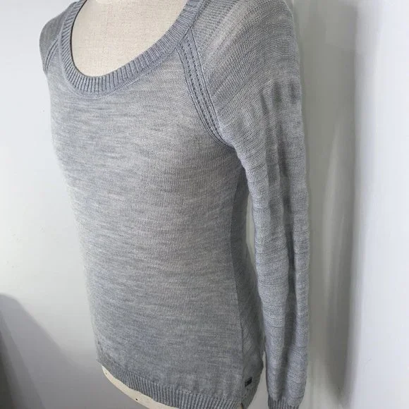 Smartwool Women Gray Sweater Medium Round Neck Long Sleeve Pull over Side Slit - Picture 4 of 7